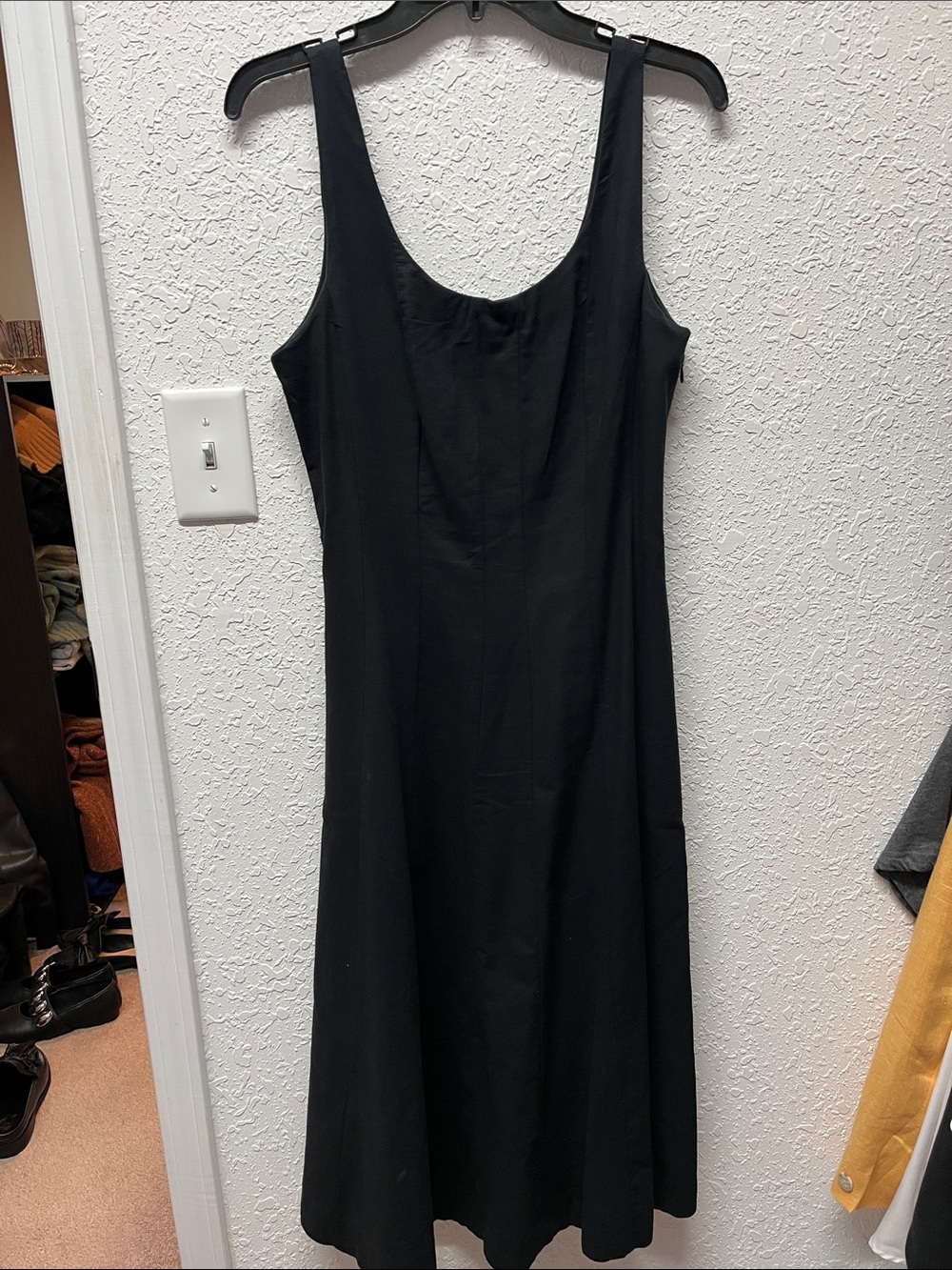 Black linen dress